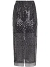 Brunello Cucinelli Sequinned High-waist Skirt In Black