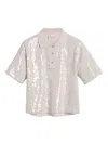 Brunello Cucinelli Sequinned Polo Shirt In 粉色