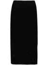 Brunello Cucinelli Sequined Ribebd Midi Skirt In 黑色