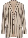 Brunello Cucinelli Sequinned Striped Blazer In Neutrals