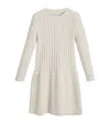 Brunello Cucinelli Cable-knit Midi Dress In Neutrals