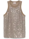 Brunello Cucinelli Stretch Jersey Tank Top In Brown