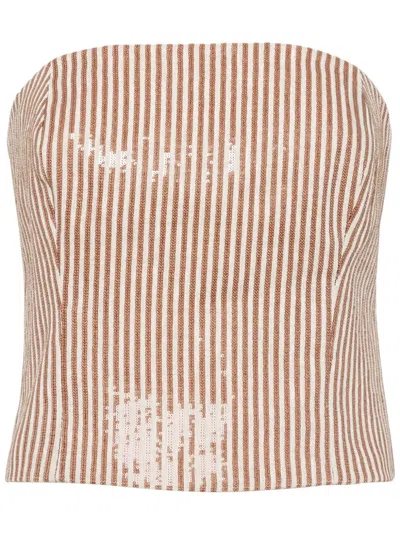 Brunello Cucinelli Sequinned Top In Brown