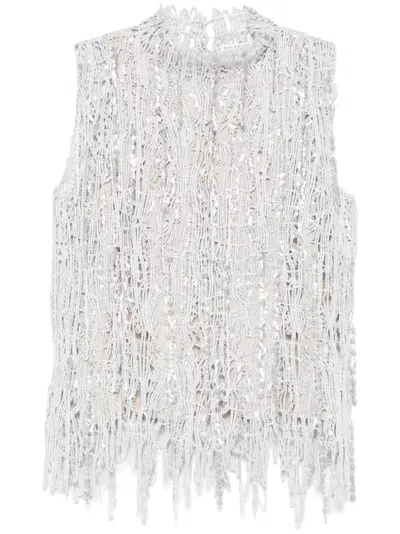 Brunello Cucinelli Sequinned Top In Grey