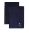 Brunello Cucinelli Set Of 2 Terrycloth Bath Towels (90cm X 60cm) In Blue