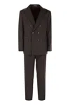 Brunello Cucinelli Men's Set With Chest And Half Jacket And Leisure-fit Trousers With Pleats In Brown