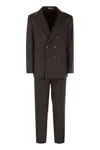 Brunello Cucinelli Men's Set With Chest And Half Jacket And Leisure-fit Trousers With Pleats In Brown