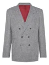 Brunello Cucinelli Sharkskin Blazer In Gray