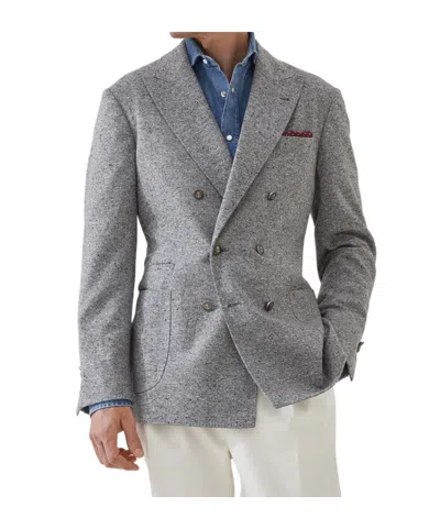 Brunello Cucinelli Sharkskin Blazer In Gray