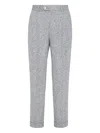 Brunello Cucinelli Sharkskin Trousers In Gray