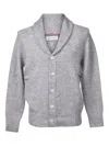 Brunello Cucinelli Shawl-collar Button Cardigan In Gray
