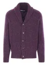Brunello Cucinelli Shawl-collar Cardigan In Purple