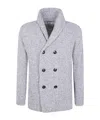 Brunello Cucinelli Shawl-collar Double-breasted Cardigan In Gray