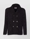Brunello Cucinelli Double-breasted Cashmere And Silk Blend Cardigan In Black