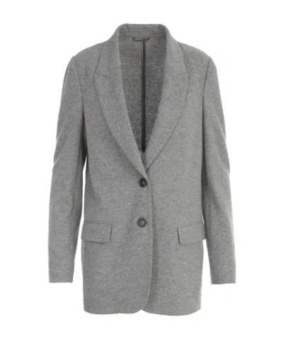 Brunello Cucinelli Shawl-lapel Single-breasted Blazer In Black