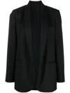 Brunello Cucinelli Shawl Lapels Open-front Blazer In Black