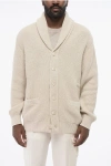 Brunello Cucinelli Shawl Neck Pure Cotton Cardigan In Neutral
