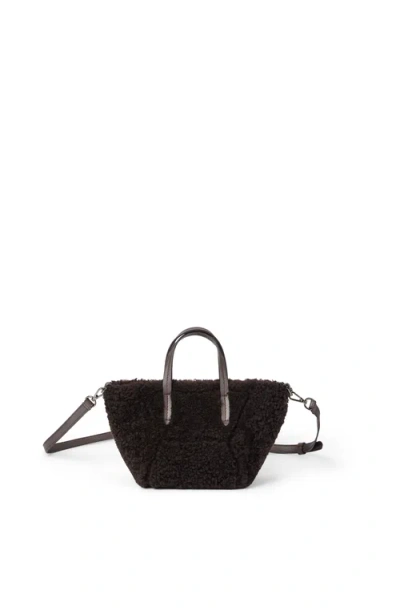 Brunello Cucinelli Shearling Bc Duo Mini Bag In Brown
