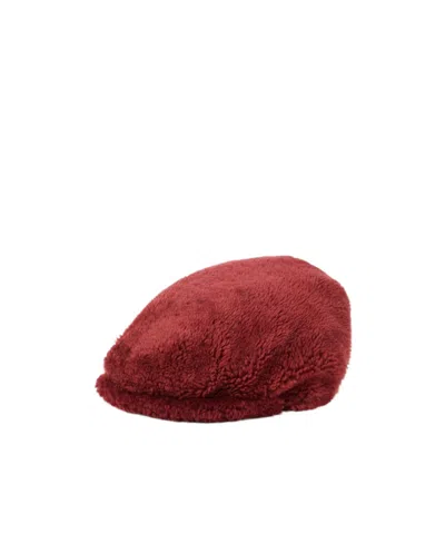 Brunello Cucinelli Shearling Beret In Red