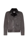 Brunello Cucinelli Shearling Biker Jacket In Gray