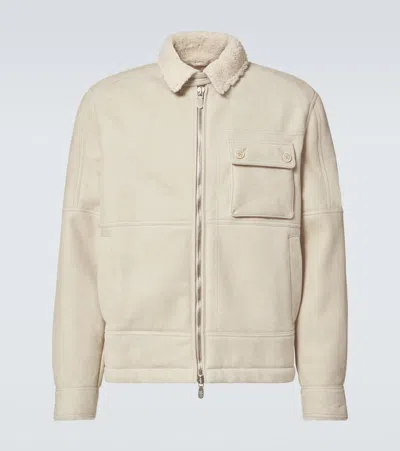 Brunello Cucinelli Shearling Blouson In Beige