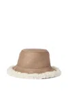 Brunello Cucinelli Shearling Bucket Hat In Brown