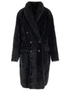 Brunello Cucinelli Shearling Coat Coats Blue