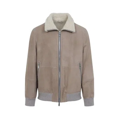 BRUNELLO CUCINELLI BRUNELLO CUCINELLI SHEARLING COLLAR JACKET MEN