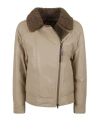 Brunello Cucinelli Zip Wrap Jacket In Nude