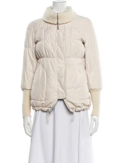 Pre-owned Brunello Cucinelli Shearling Faux Fur Jacket In Neutral