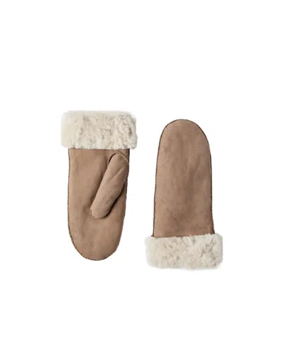 Brunello Cucinelli Shearling Gloves In Hazelnut Color