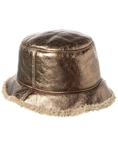 Brunello Cucinelli Shearling Hat In Gold