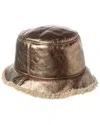 Brunello Cucinelli Shearling Hat In Gold
