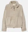Brunello Cucinelli Shearling Jacket In Beige
