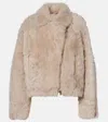 Brunello Cucinelli Shearling Jacket In Neutral