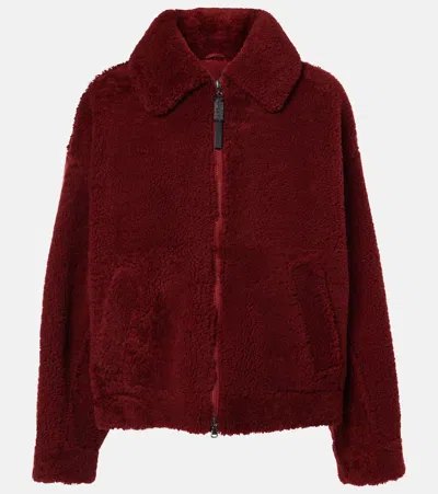 Brunello Cucinelli Shearling Jacket In Red