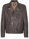 Brunello Cucinelli Nappa-effect Shearling Biker Jacket In Black