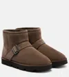 Brunello Cucinelli Shearling-lined Suede Ankle Boots In Brown