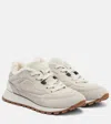 Brunello Cucinelli Shearling-lined Suede Low-top Sneakers In Animal Print