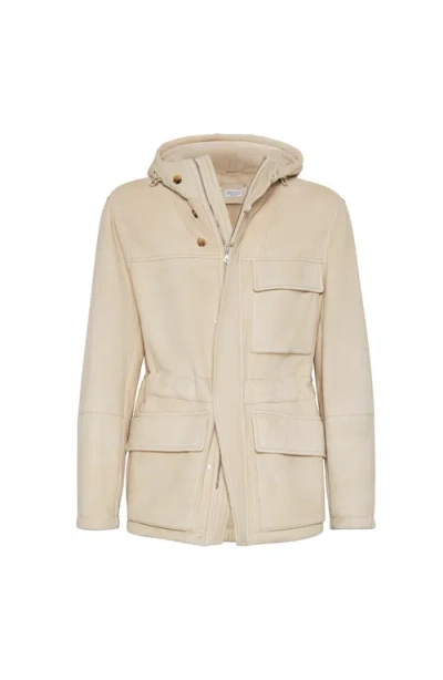 Brunello Cucinelli Shearling Parka In Brown