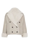 Brunello Cucinelli Reversible Shearling Jacket In Oat
