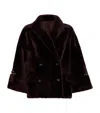Brunello Cucinelli Reversible Shearling Outerwear With Shiny Cuff Details. In Red