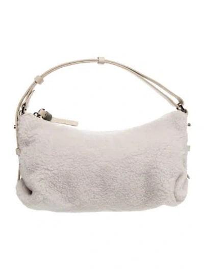 Pre-owned Brunello Cucinelli Shearling Top Handle Bag In Neutrals