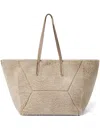 Brunello Cucinelli Shearling Tote Bag In Neutral