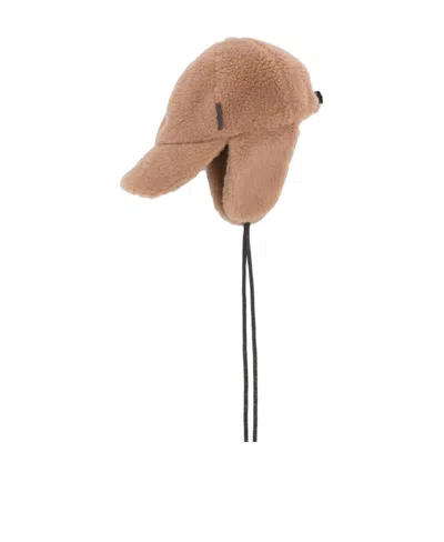 Brunello Cucinelli Shearling Trapper Baseball Cap In Brown