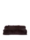 Brunello Cucinelli Shearling-trimmed Clutch Bag In Red