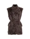 Brunello Cucinelli Shearling Vest Rust Brown In Brown