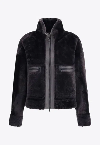 BRUNELLO CUCINELLI SHEARLING ZIP-UP JACKET