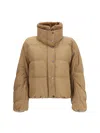 Brunello Cucinelli Removable Shearling Collar Down Jacket In Brown