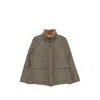 Brunello Cucinelli Shearling-collar Press-stud Jacket In Green